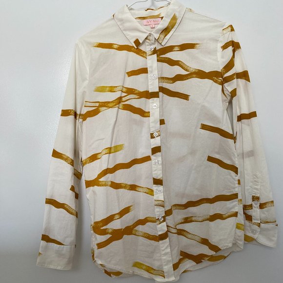 IVY NIU buttondown wavy pattern shirt - Picture 1 of 5